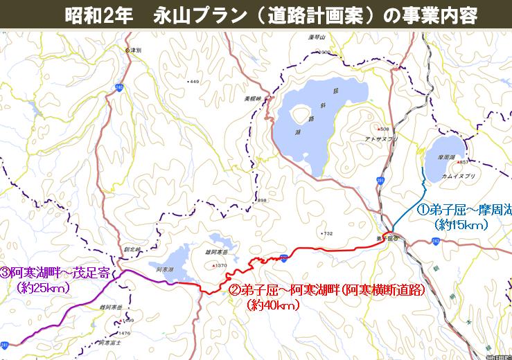 阿寒横断道路の永山プラン(資料提供:(一社)北海道開発技術センター 永田泰浩氏)